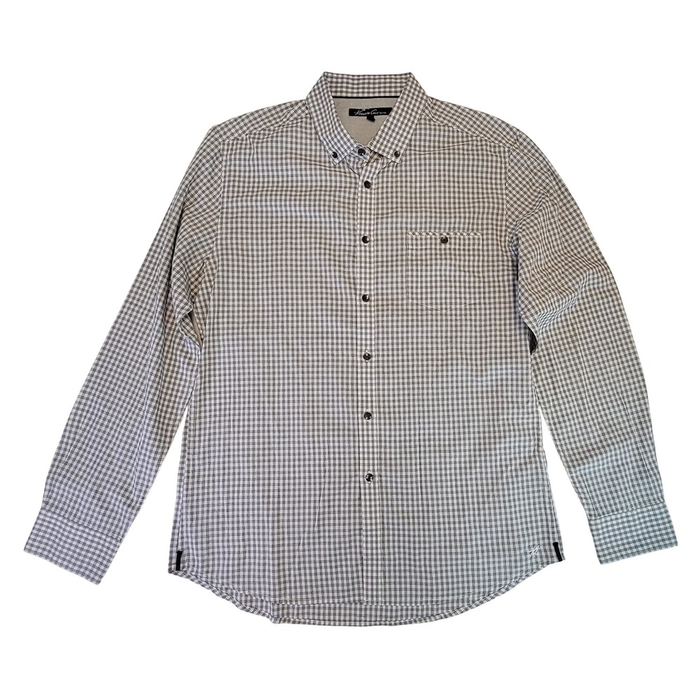 Kenneth Cole New York Men's Long Sleeve Button Down Gray Shirt Size L